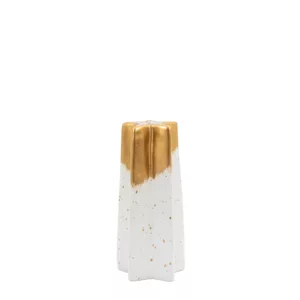 Shooting Star Vase Small White Gold