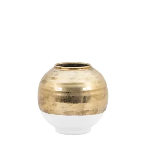 Glitz Vase Small White & Gold