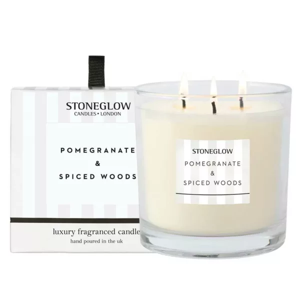 Pomegranate & Spiced Woods 3 Wick Candle