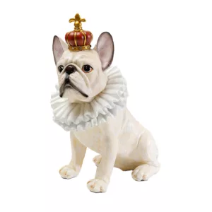 King Dog Deco Figurine - White