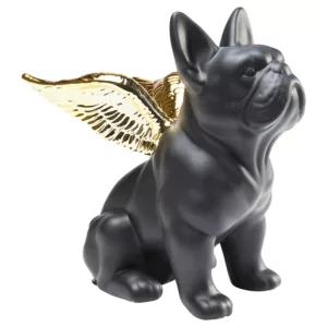 Sitting Angel Dog - Gold/Black