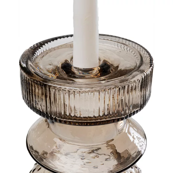 Marvelous Duo Candle Holder - Brown Grey
