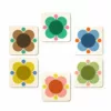 Set of 6 Coasters with Atomic Flower Design