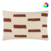 Terra Printed Slub Cotton Cushion-Pecan