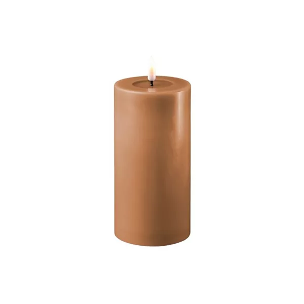 LED Candle 7.5x15cm-Caramel