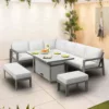 Madeira Corner Modula Sofa with Stools and 145cm Adjustable Table