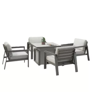 Madeira 4 Seat Lounge Set with 90cm Adjustable Table