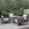 Madeira 4 Seat Lounge Set with 90cm Adjustable Table