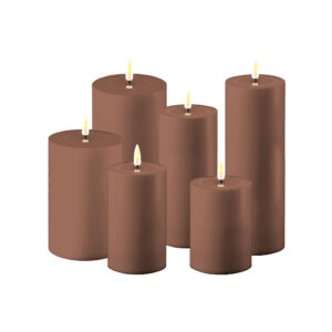 Outdoor LED Candle 7.5x10cm - Mocca