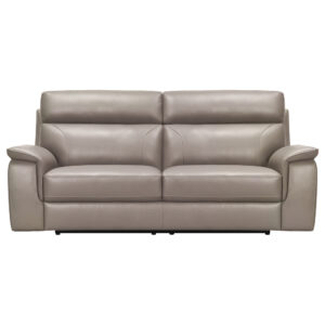 Merchello 3 Seater Power Recliner Sofa - Stone Leather