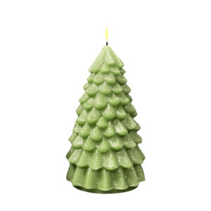Christmas Tree Candle 16cm-Dark Green