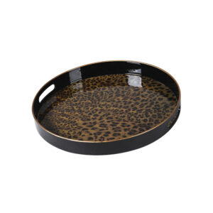 Round Leopard Tray