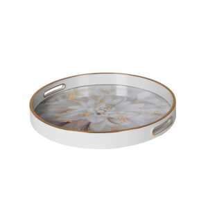 Gold Speckled Floral Tray