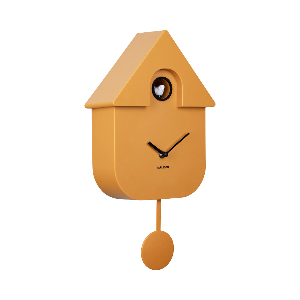 Modern Cuckoo Wall Clock - Ochre Yellow