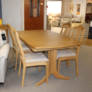 Dusk Large Rectangular Dining Table & 4 Slat Back Chairs
