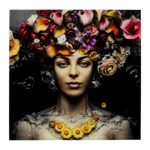 Lady Flower Glass Picture