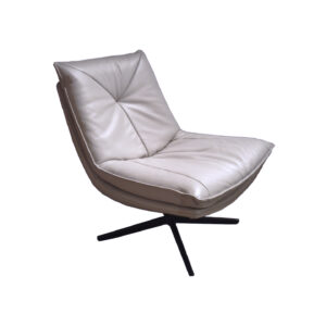 Pilot Swivel Accent Chair - Quiet Grey Leather