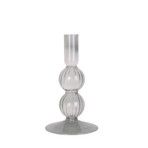 Swirl Bubbles Candle Holder - Black