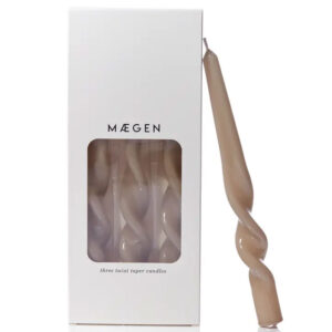 Maegan Twist Taper Candle 25cm - Ice White