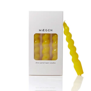 Maegan Spiral Taper Candle 19cm - Yellow