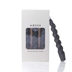 Maegan Spiral Taper Candle 19cm - Dark Grey