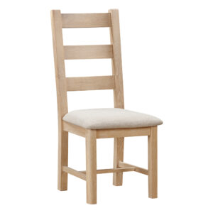 Padstow Oak Ladder Back Chair with Fabric Seat