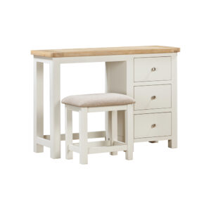 Taunton Painted Oak Dressing Table & Stool with Fabric Seat