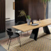 Icaro SO - Icaro CS4114-R 160 - Table: CS/4114 P23W/P94/P27C,( Frame: CN/4111 MT.P94 160, TOP: CN/4111 GO.ST.CER.P27C 160, 1 Base CS/4114 Oak Ven. P23W (x2), Plate Set CN/4114 MT.P94) 