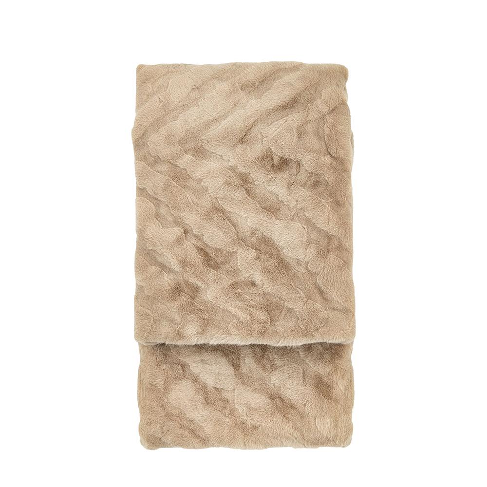 Chevron Faux Fur Mink Throw