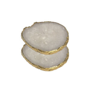 Pair of White Agate Coasters