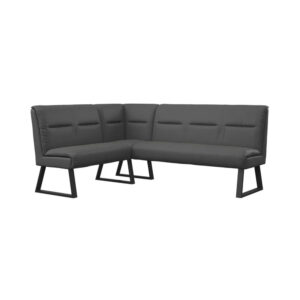 Tan Faux Leather Corner Bench