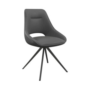 Tan Faux Leather Swivel Dining Chair