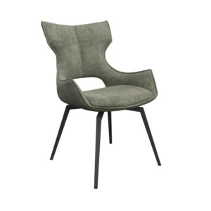 Green Fabric Swivel Dining Chair