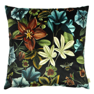 Midnight Garden Floral Teal Cushion