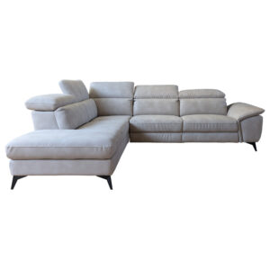 Lucca Recliner Corner Chaise with Storage - Oxford Beige Leather
