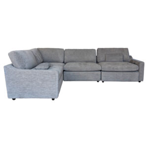 Oslo Power Footrest Corner Chaise - Light Grey Fabric