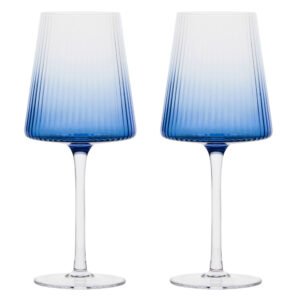 Set of 2 Empire Blue Wine Glasses