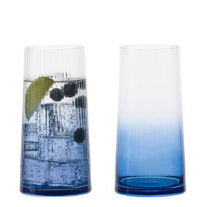 Set of 2 Empire Blue Highball Tumblers